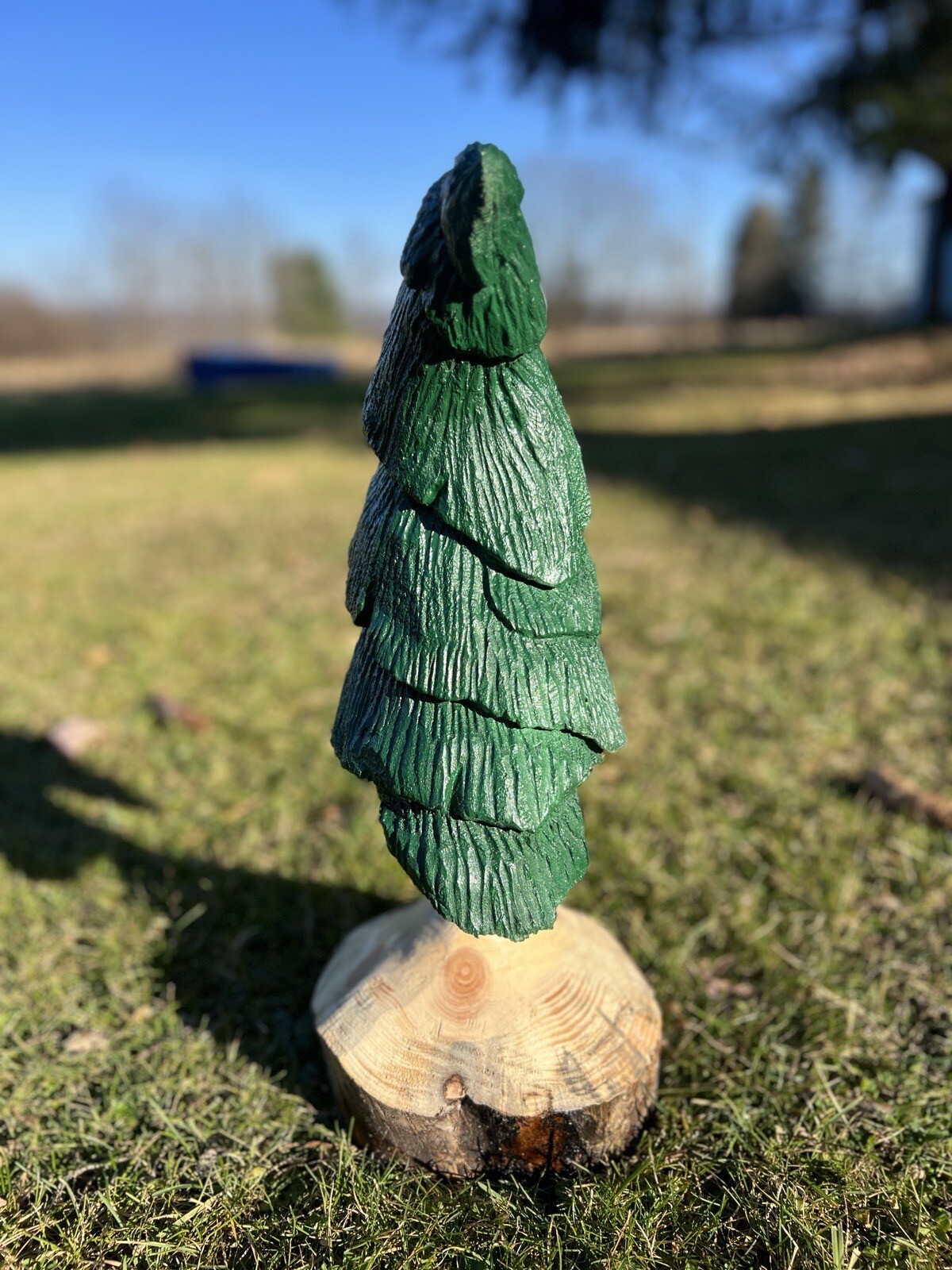 Chainsaw Carved Whimsical Tree Carving Cabin Decor Rustic Log Wood