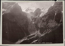 Switzerland, Heil, the mountain and the 3 springs (Three Quellen). Vintage silver print.