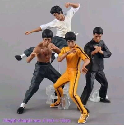 Hot 4Pcs/set Bruce Lee Action Doll Toy Series Doll Statue Bruce Lee Model Gift