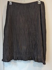Black Crinkle Skirt Zalya Size 14 Knee Length Beaded Fairy Whimsy Goth Witchy