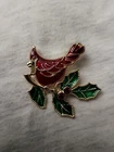 Vintage Turtle Dove Costume Fashion Jewelry Brooch Pin Gold Tone