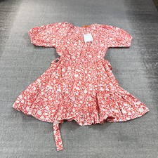 New Oliphant Dress Women 2XS Crew Flirty 1224V Orange Button Front Poplin Mini