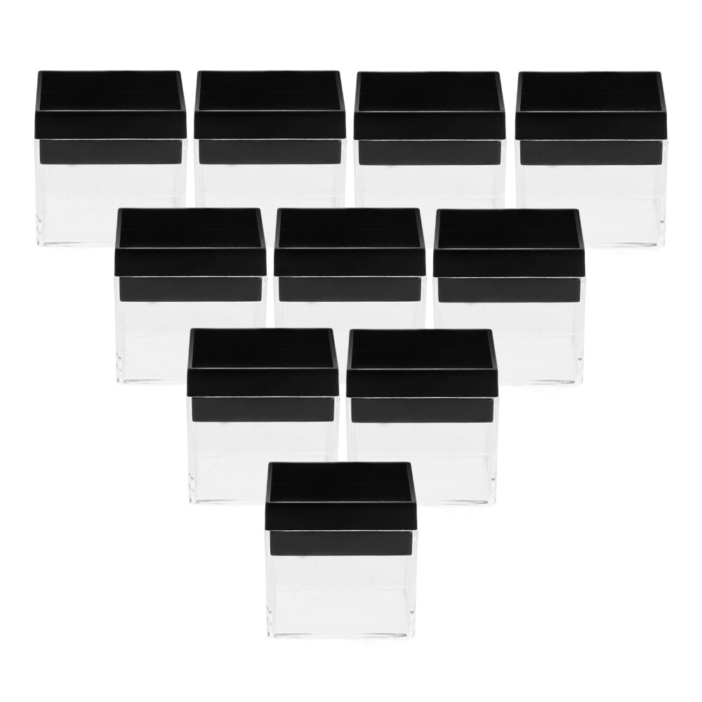 20pcs Clear Square Jewelry Storage Containers with Lids