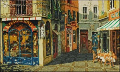 Viktor Shvaiko Plaza Del Correo Viejo Canvas HAND SIGNED FINE ART