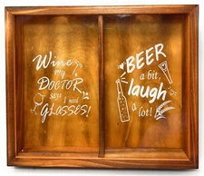 13" x 11" Wine Cork & Beer Cap Holder Shadow Box, Wall Mounted or Free Standing