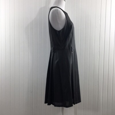 Michael Michael Kors Dress Womens 6 Black Faux Leather Sheath Perforated Pleated | eBay Michael Michael Kors Dress Womens 6 Black Faux Leather Sheath Perforated Pleated | eBay