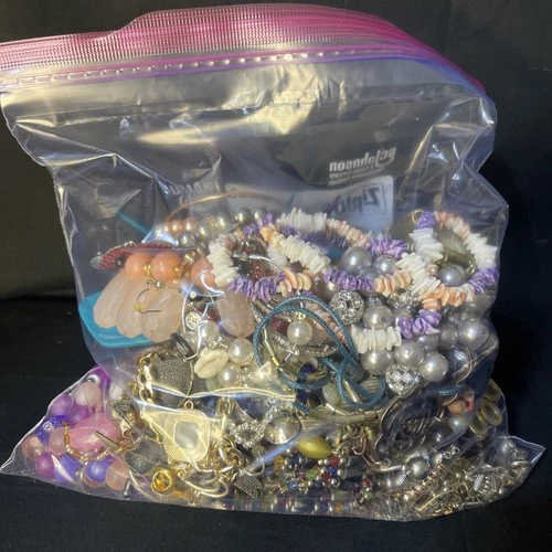 Vintage to Now Mystery Costume Jewelry Lot Wearable Junk Craft Art 4lbs 5oz