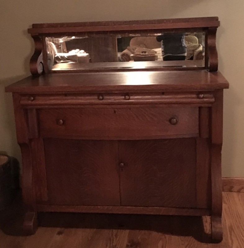 Mission Oak Vintage Sideboard Buffet Cabinet