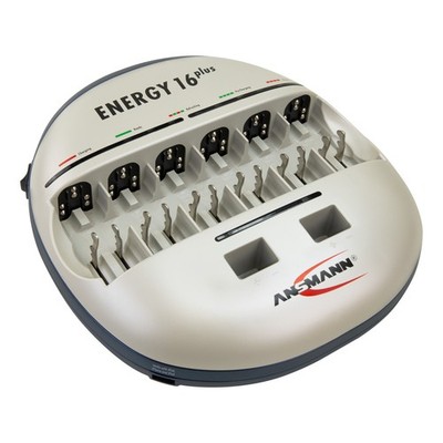 Ansmann Energy 16 plus Rundzellen-Ladegerät NiCd, NiMH Micro (AAA), Mignon (A...