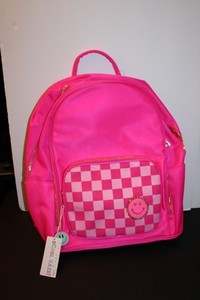 School Daze - Backpack - Hot Pink with checked pattern & Appliques -RN 143333