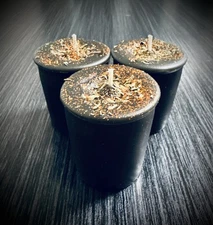 (3) Halloween Magick Votive Candles Handmade, Organic, Witchcraft, Samhain Wicca