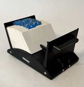 Vintage Rolodex V-File V524 Metal Card File A–Z Tabs Blank Cards Black Expands