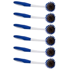 Pro Pot N' Pan Brush by LOLA 6 Pk - Abrasive Cleaning Poly Brass Wire Bristles