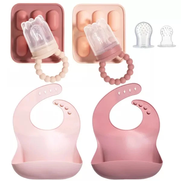 Silicone Baby Fruit Feeders and Baby Bibs Set - First Stage Baby Must-Haves
Opens in a new window or