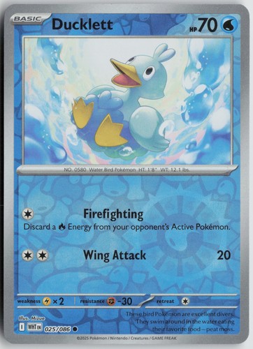 Ducklett 025/086 SV: White Flare Reverse Holo
