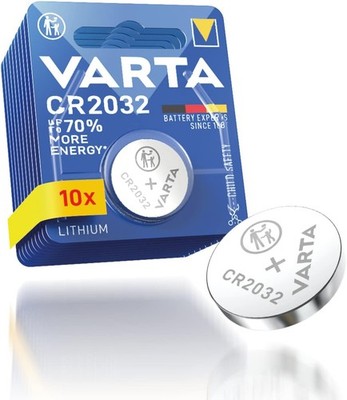 VARTA Batterien Knopfzellen CR2032, 10 Stück, Lithium Coin, 3V, buHuriye