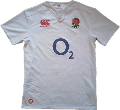 Canterbury England Rugby Union Shirt 2015/16 O2 Vapodri White Jersey Medium - Image 1 of 4