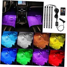48 LEDs Car Strip Light,RGB Car Interior Atmosphere Lights Cigarette Adapter