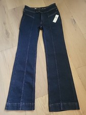 NWT Anthropologie Pilcro Kick Mid Rise Crop Flare Jeans Dark Rinse Sz 25