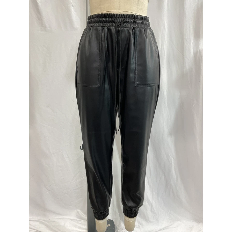 Bcbgeneration Black Faux Leather Jogger Size S - Image 2 of 4