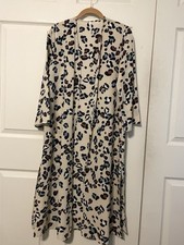 Lime N Chili Womens Duster Cardigan Open Front Leopard Print Small MADE IN USA!