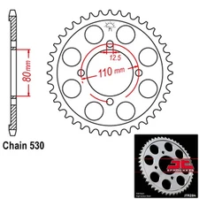 JT Sprockets Steel Rear Sprocket 530 Pitch 39 Tooth Honda CB650 (1979-1982)