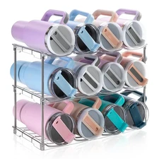 Stanley 40 oz Tumbler Water Bottle Organizer Rack | Stackable Cup Holder 3 Pack