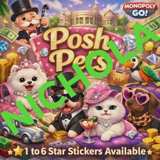 Monopoly Stickers Go 1-6 Stars   Stickers Available Best Seller  