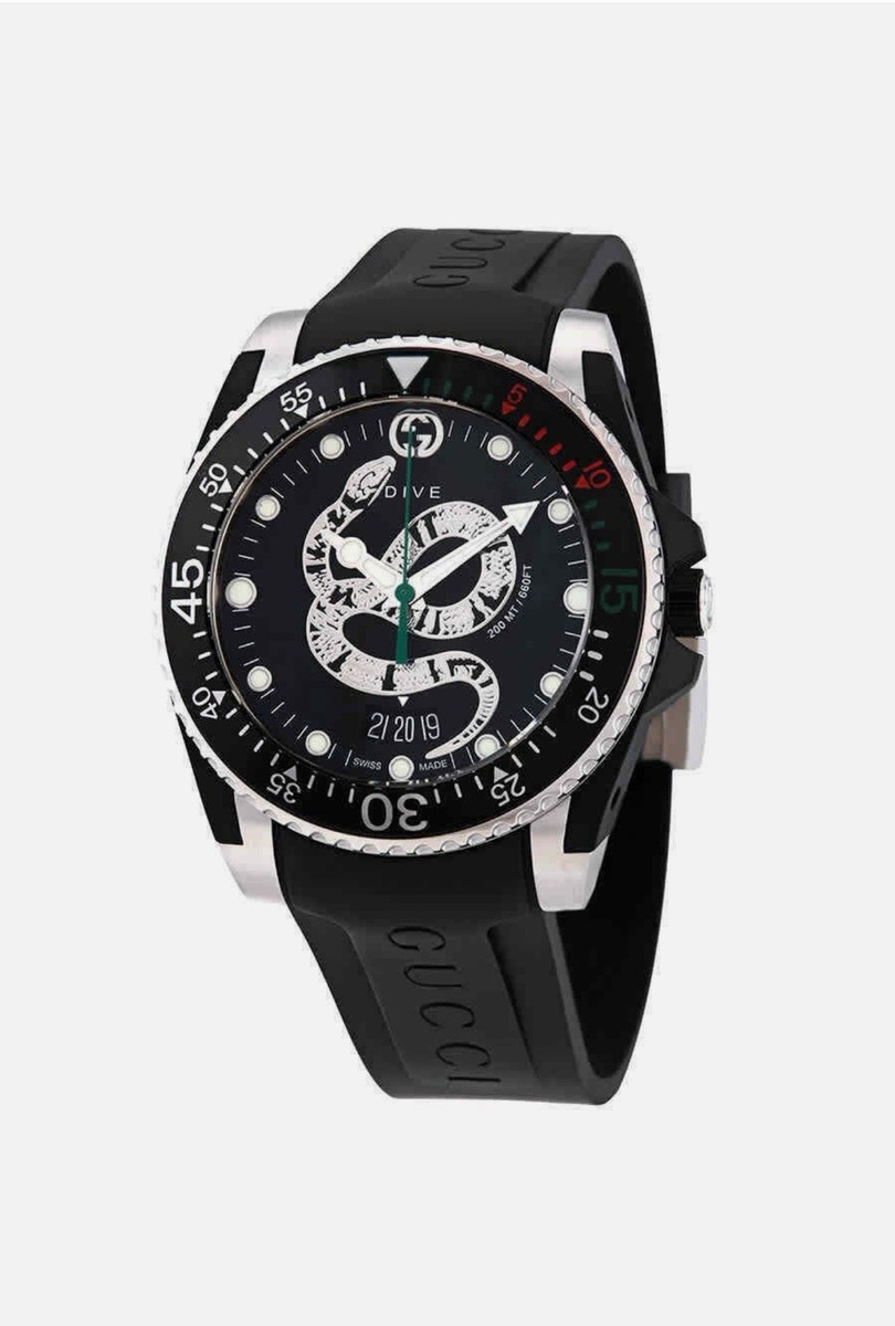 GUCCI時計 Gucci Dive Men's Black Watch - YA136323 for sale online | eBay