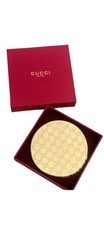Gucci Compact Mirror with Red Box Gold GG Monogram Embossed Logo
