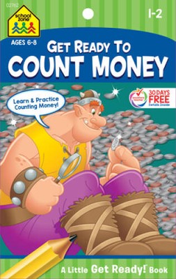 School Zone - Count Money Workbook - Ages 6 to 8, First Grade, Second Gra - GOOD