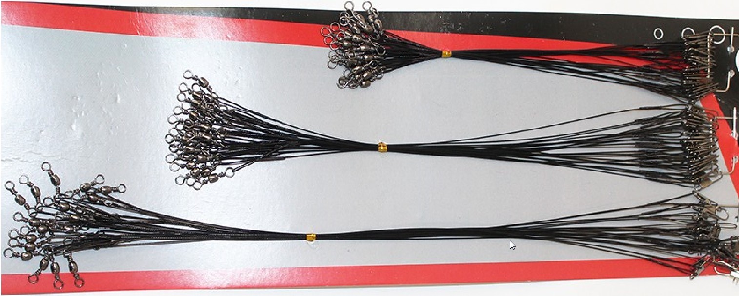 6 X 30cm TRACE WIRES SNAP LINK 14kg FOR SEA PIKE ROD FISHING SPINNING LURES RIGS