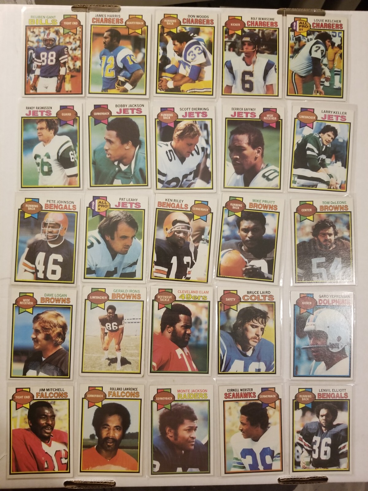 1979 Topps Football Card Lot Of 25 - Vg-Ex Condition - Pete Johnson - Ken Riley