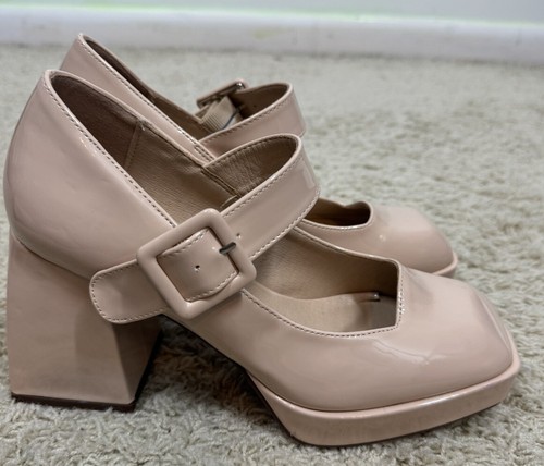 Tacones de plataforma gruesos de charol Madden Girl talla 7,5 - Imagen 2 de 14