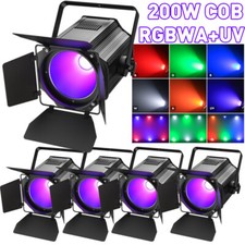 4X 200W RGBWA UV Par Stage Light COB LED DMX DJ Disco Party Lighting Wash Lights