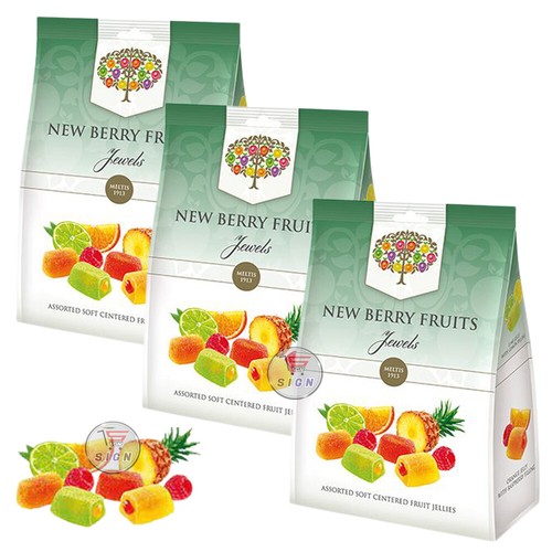 NEW Berry ASSORTED SOFT CENTERED FRUIT JELLIES FRUITS JEWELS BAG 160g(1