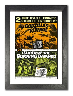 Godzilla's Revenge Island The Burning Damned japanischer Kaiju Film Werbung Poster