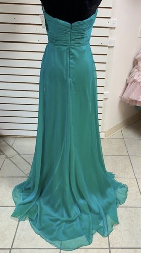 Size 10 Teal Blue Green Beaded Pageant Prom Homecoming Formal gown dress NWT - Picture 5 of 7