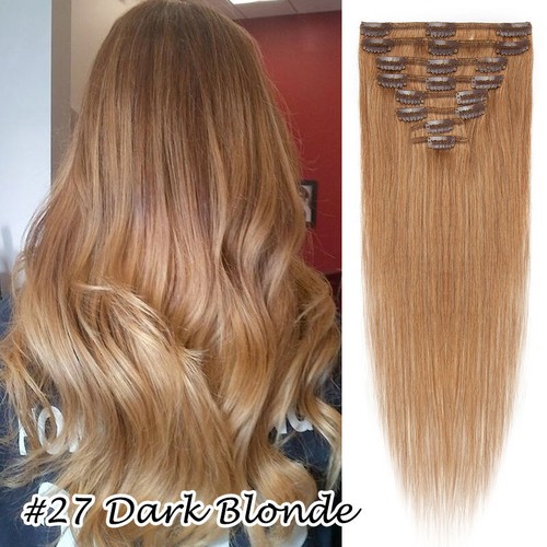 170G+ Dick Echthaar Clip in Remy Human Hair Extensions Haarverlängerung 8Tressen - Bild 18 von 36