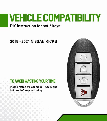 DIY Program Tool for 2018- 2021 Nissan Kicks with 2 Smart Car Key Fob KR5TXN3 - Picture 3 of 4