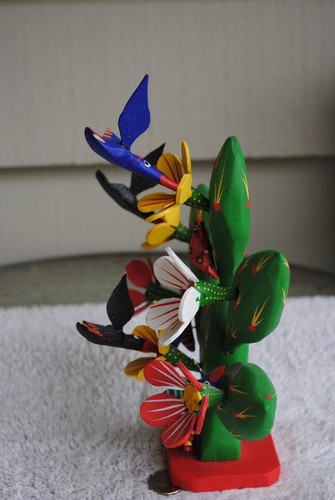 Vtg Alebrijes Oaxaca Wood Carving Hummingbirds Bugs Cactus Feliciano Santiago - Picture 8 of 15