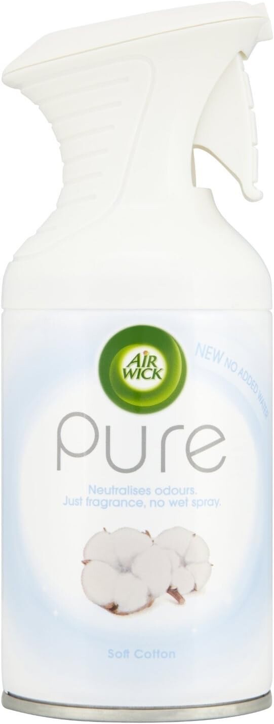 Air Wick Pure Air Freshener Spray Fragrance Odours 250ml - Soft Cotton