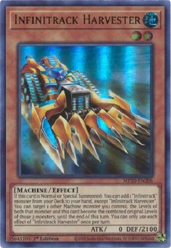 INFINITRACK HARVESTER *** ULTRA RARE 1ST EDITION MP20-EN206 YUGIOH