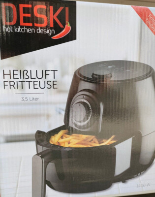 Deski Fritteuse Heißluft 3,5 ltr 1400 Watt schwaru