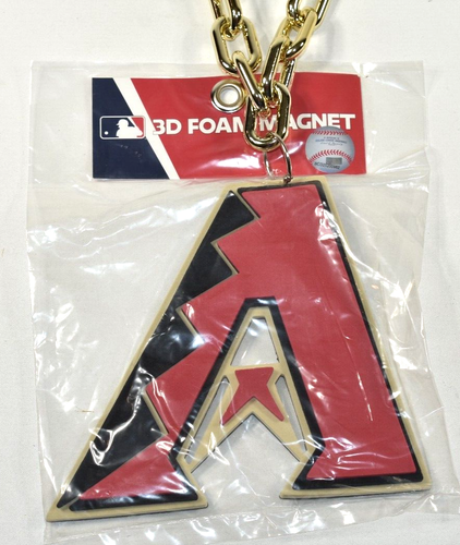 FanFave MLB Arizona Diamondbacks 3D Foam Magnet JUMBO Gold Chain Necklace NEW - Picture 2 of 6