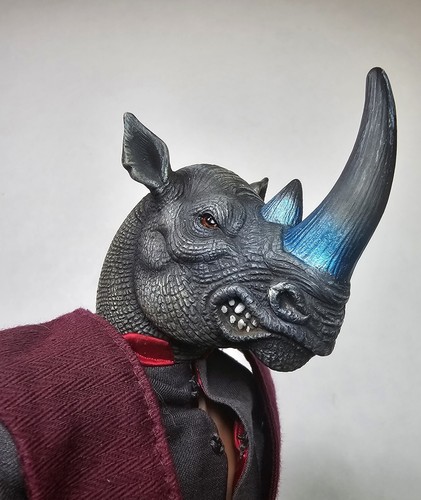 Mostoys Blue Rhinos Head & Hands Figure Accessory for 12" Action Figure 1/6 scal - Picture 8 of 10