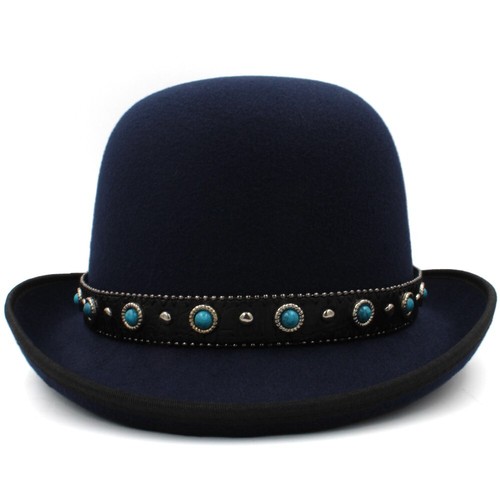 Men Women Classical Bowler Hats Retro Fedora Sunhat Jazz Derby Caps 7 1/8-7 3/8 - Picture 26 of 31