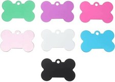 MEDAGLIETTA targhetta per Cani e Gatti alluminio forma OSSO Incisione Gratuita