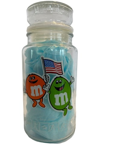 Vintage 1980 M&M's Los Angeles Olympic Games Glass Jar/Seal Lid