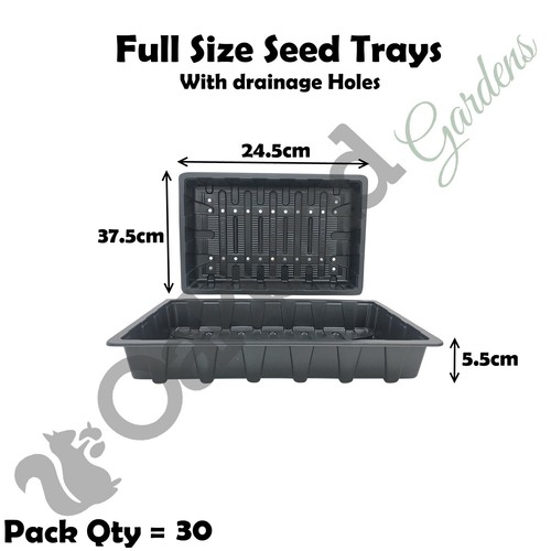 30 x Seed Gravel Trays Full Size With Drainage Holes Plant Watering